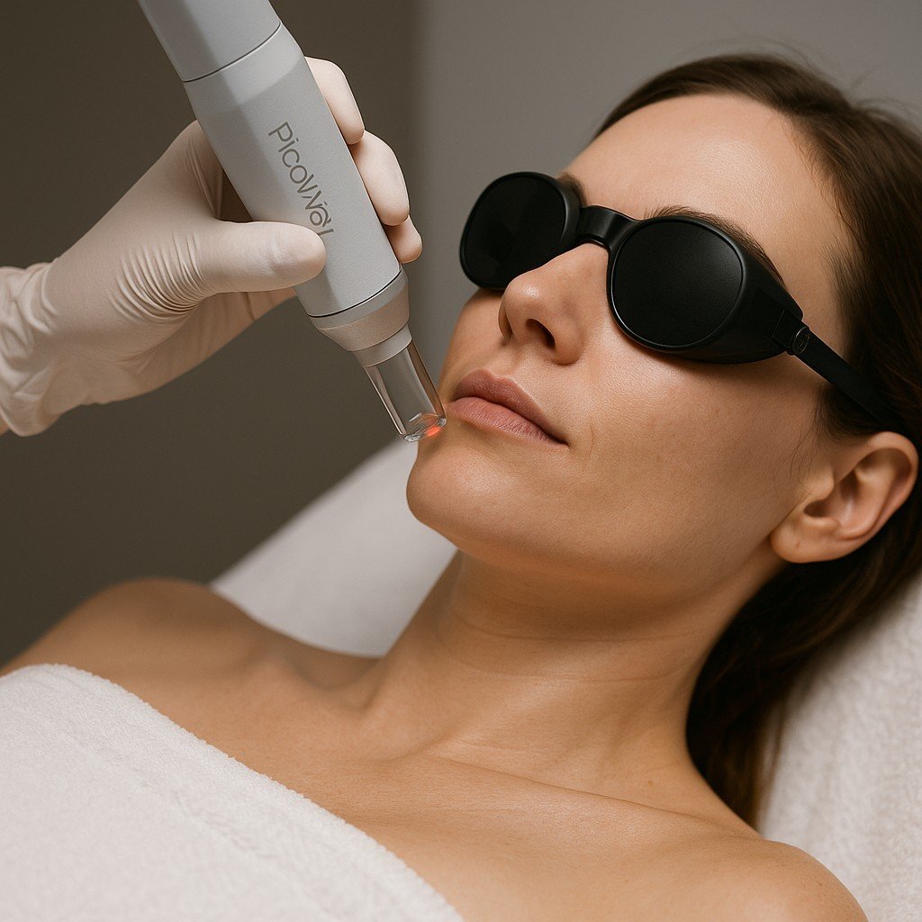 Laserbehandeling met Picoway laser bij huidverbetering en tatoeageverwijdering