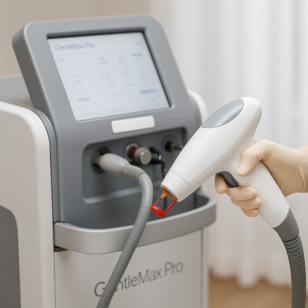 GentleMax Pro laser apparaat voor ontharen en huidbehandelingen.