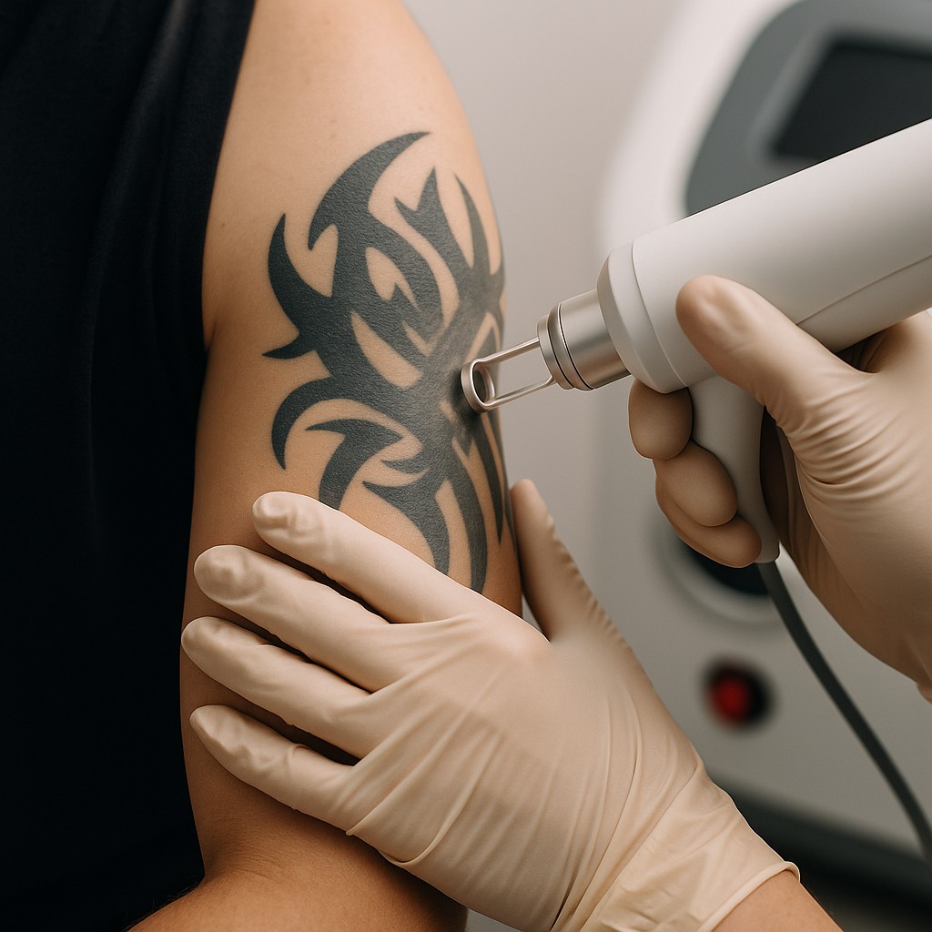 tattoo weglaseren kosten voor het verwijderen van een tattoo op de arm in een professionele kliniek.